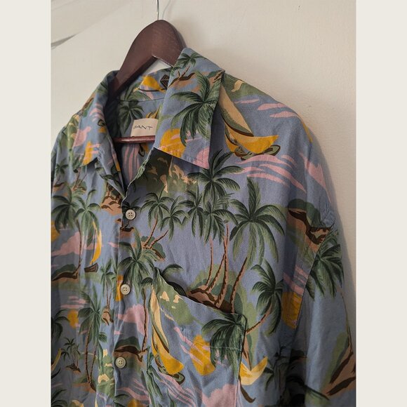 GANT - Patterned short sleeve shirt - Sz L - Picture 2 of 6